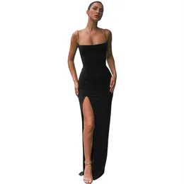 Frauen Casual Kleider Ärmel Split Sexy Maxi Langes Kleid Sommer Dame Mode Party Elegante Outfits, Figurbetontes Kleid Solide Clothing261e