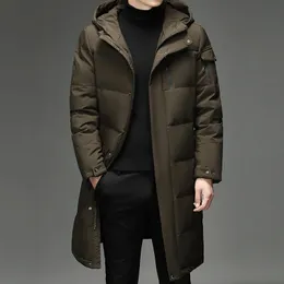 メンズダウンパーカー2023フード付きブラックジャケットミッドレングスジャケットメンズ衣類冬のファッションウォームコート男性ZM 231013