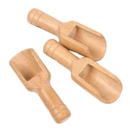 Mini Wooden Scoops Bath Salt Powder Detergent Spoon Candy Laundry Tea Coffee Spoons Kitchen Tool LL