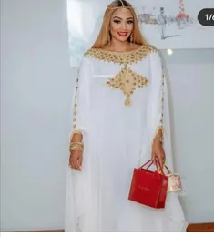 Ubranie etniczne Europejskie Dashiki Abayas dla kobiet Dubai Maxi Bazin Sukienki Wzór Druku