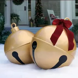 Juldekorationer 60 cm PVC Dekorativa ballonger utomhus roligt klocka Uppblåsbar Toy Ball Merry For Home Hanging Pendant 231013