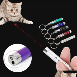 Giocattoli per gatti 1Pc Laser Tease Cats Pen Creativo Divertente Pet Torcia a LED Puntatore Lazer rosso Gatto Giocattolo interattivo Strumento Colore casuale Whole237H Casa Dhomp