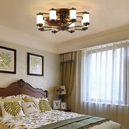 Modern hanging fan 21.7" with Dimmable Light DC Motor and 6 Speeds Reversible with Remote Control Flush Mount Low Profile