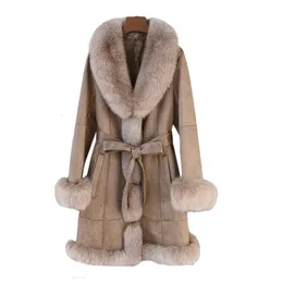 Women's Fur Faux ZDFURS MidLength Rabbit Leather Coat Genuine Slim Fit 231013