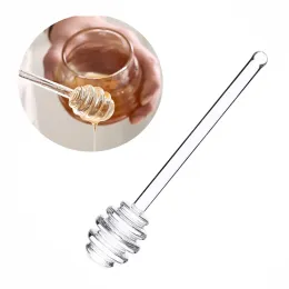 Honung Stick Stick Glass Spoons Dipper Sirap Dispenser Sticks Creative Coffee Jam Mixing Supplies for Jar LL