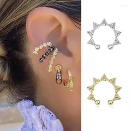 Backs Earrings 1PC Rivets Clip For Female Sweet Punk Ear Cuffs Y2k Orbital Cartilage Fake Piercing Body 2000s Aesthetic Jewelry EF003