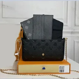 مصمم حقيبة 3pcs مجموعة Pochette Felicie Chain Women Facs Handbag Crossbody Presity Louiseitys Fashions Counter The Tote Bag Wallet مع Box L61276 Lvity