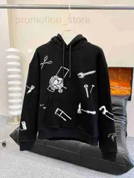 Erkek Ceketler Tasarımcısı 23FW Paris İtalya 3D Hoodies Mavi Ceketler Çift Yan Sıraslı Sokak Moda Cepleri Sıcak Erkekler Çift Giyim Ücretsiz Gemi L0328 Q3TT