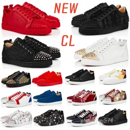 Designer Red Bottoms shoes loafers men women shoes dress Shoes Genuine Leather Loafers Rivets Low Studed Designers Christianss Shoe Mens Women Loubutins Trainers