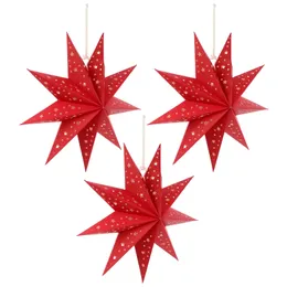 Decorações de Natal 3pcs elegante delicado chique papel lâmpada tons estrela sombra pingentes pendurado abajures para 231013
