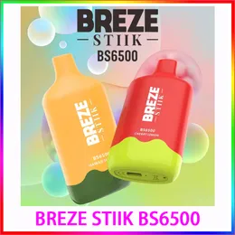 Original Breze STIIK BS BS6500 15ML PODS med laddningsbara 400mAh Uppladdningsbart batteri 6500 engångsvapspen POD ECIGS Crazvapes