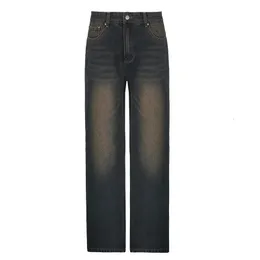 Jeans da donna Combhasaki Y2K Kawaii anni '90 Goth Jeans larghi da donna con gamba dritta Pantaloni vintage in denim lavato con vestibilità rilassata a vita media 231013
