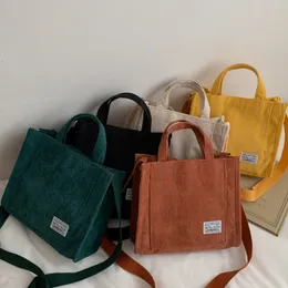 Designer Frauen Cord Reißverschluss Umhängetasche Kleine Baumwolle Canvas Handtasche Casual Tote Weibliche Eco Umhängetasche Vintage Messenger Bags