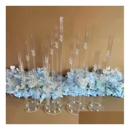 Ljushållare 2023 bröllopsdekoration mittstycke Candelabra Clear Holder Akrylljusstakar Drop Delivery Home Garden Dhyrz