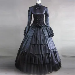 Vestido de fiesta de disfraces de época victoriana gótica clásica de Halloween Vestido de fiesta histórico de princesa de corte europea de manga larga de otoño 4261 m