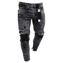 Feitong Cotton Dżinsy Mężczyźni Spring 2020 Menclothes Dżinsowe spodnie w trudnej sytuacji Freyed Slim Fit Casual Spoders Stretch Ripped Jeans222W