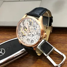 41mm GERRVO No Logo St3600SK Hollow Out Skeleton Manual Winding Movement 21,600 Dph Rose Gold Case Men's Pilot Watch GR1216-22 12