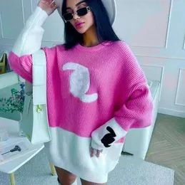 23L Luxury Sweaters Womens Long Sleeve Paneled Brodery Designer Tröja Kvinnor Sticked Pullover