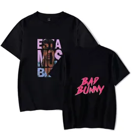 Bad Bunny Tişörtlü Erkekler Unisex% 100 Pamuk Harajuku Komik T-Shirt Adam Kadınlar Tshirt Grafik Hip Hop Tees Erkek Sokak Giyim283b