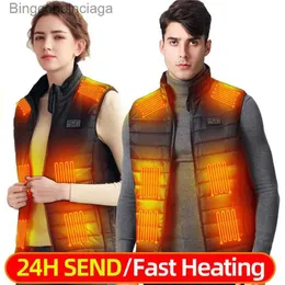 Gilet da uomo Gilet riscaldato per uomo e donna Gilet riscaldante elettrico USB Giacca riscaldata Giacca leggera Abbigliamento da caccia per esternoL231014