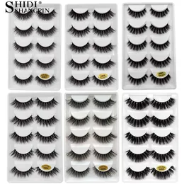 Cílios Falsos 5 Pares Multipack 3D Mink Lashes Handmade Wispy Fluffy Long Natural Eye Maquiagem Ferramentas G806 231013