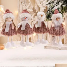 Noel Süslemeleri Yaratıcı Noel Baba Kardan Adam Doll Xmas Ağacı Asma Süs Mini 2023 Damla Teslimat Ev Bahçesi Festival Partisi DHDJB