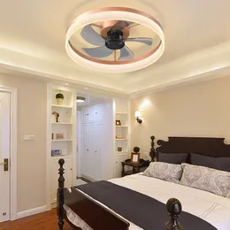 Ceiling Fans with Lights Dimmable LED Embedded installation of thin modern ceiling fans(Rose Gold)