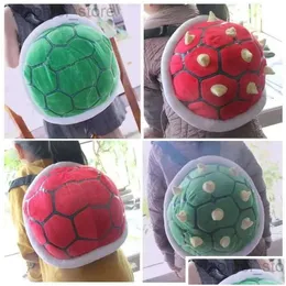 Dekoracje świąteczne pluszowe plecaki 30 cm 4 Style Super Koopa Turtle School Bag Shell Green Bowser Toys Plecak Birthday Prezent dla D DHS0T