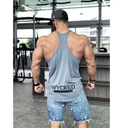 Hele Merk Sportscholen Stringer Kleding Bodybuilding Tank Top Mannen Fitness Singlet Mouwloos Shirt Katoen Spier Vest Undershirt2342