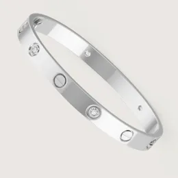 braccialetto di design braccialetto da donna sopra braccialetto da uomo Bracciale rigido da 6 mm Bracciale circolare multi-dimensione Bracciali con gioielli intarsiati Bracciali placcati in argento