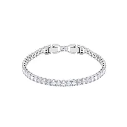 Dazzling Slider Tennis Link Chain Bracelets 100% 925 Sterling Silver Cubic Zirconia Crystal Bracelet for Women Luxury Wedding Enga303f