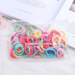 new bag children's towel ring color simple head rope high elastic candy color hair ring 50 / bag