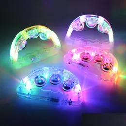 LED-Spielzeug Mini-Tamburin für Kinder und Erwachsene, leuchtende Tamburine, Musikinstrumente, Spielzeug, Handheld, blinkendes Glühspiel, Geburtstag, Weihnachten