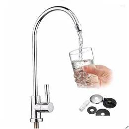 Rubinetti della cucina Rubinetto dell'acqua fredda da 1/4 pollici Maniglia singola in acciaio 1/2 teste Filtro per bere ad osmosi inversa girevole Consegna a goccia Hom Dhjfg