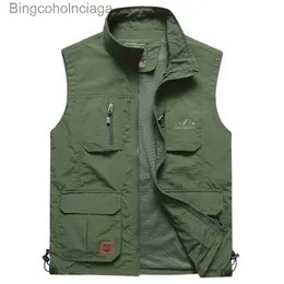 Gilet da uomo FGKKS Gilet in rete da uomo Tasca lti Giacca senza maniche ad asciugatura rapida Reporter Gilet da pesca sottile casual allentato all'aperto GiletL2310284