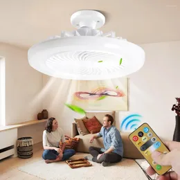 Ventilatori da soffitto intelligenti con luci Lampada da arredamento per camera da letto con telecomando Luce silenziosa