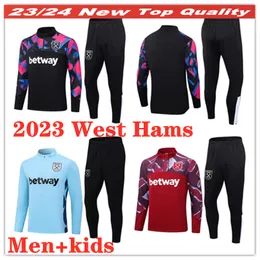 23 24 24 West Hams Soccer Jersey Tracksuit L. Paqueta Scamacca Rice Zestawy Lanzini Antonio Noble Vlasic United Bowen 2023 Mężczyzn Men Kids Football Trening