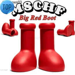 2023 Nuovo MSCHF Big Red Boot Astro Boy Cartoon Stivali Uomo Donna stivali da pioggia in gomma liscia uomo donna punta rotonda moda cu