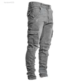 purple jeans Stacked Denim Men Fashion Skinny Pocket Pencil Pants Male Ropa Hombre Casual Hip Hop TKEG