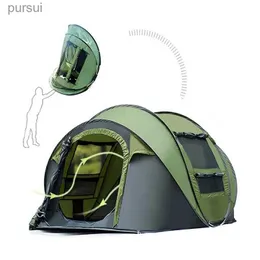 テントとシェルター自動クイックオープニングテント3-4人の防水キャンプキャンプキャンプホームアウトドアテントハイキングル231014