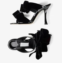 أنيقة الزفاف الزفاف فلاكا بغل صندل الأحذية !! Luxe Bow Tie High Cheels عارية عارية Red Lady Comfort Party Partment Pumps EU35-43