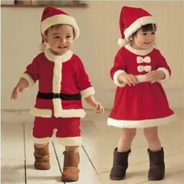 Mascote natal roupas de bebê papai noel traje do bebê meninos manga longa roupas do bebê da criança meninas vestido bonito infantil inverno babys 271g