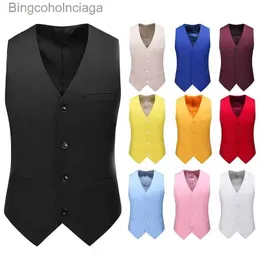 Men's Vests Luxury Men's Wedding Suit Vests 2023 New Fashion Slim Solid Color business Office Large Size Formal Suit Vest Men GentlemanL231014