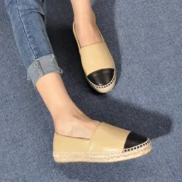 Projektanci mody swobodne buty dla kobiet Espadrilles Summer Luxury Ladies Flat Beach Half Kappers Fashion Woman Cape Cap TOE Fisherman Canvas But Rozmiar 42