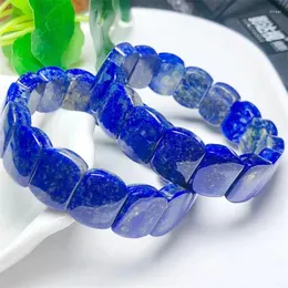 Link pulseiras natural lapis lazuli pulseira cristal cura pedra estiramento policromado pedra preciosa para presente de aniversário feminino amante 1pcs