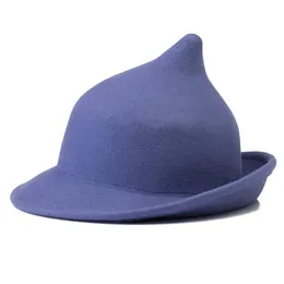 Beanieskull Caps Women Girls Halloween Peaked Cap Purple Satin Witch Cosplay Hat Party Costory Accessory 231013