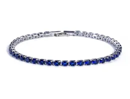 Braccialetti da tennis di lusso con zirconi cubici da 4 mm Catena ghiacciata Bracciale da sposa in cristallo per donna Uomo Bracciale in argento dorato Gioielli759538430109