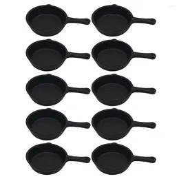 Panelas 10pcs frigideira em miniatura fundida pequena frigideira conjunto para biscoitos assados brownie acessórios de cozinha