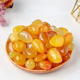 Decorative Figurines 100g/pack Natural Yellow Carnelian Healing Crystals Polished Agate Tumble Stones Reiki Mineral Specimen Home Decoration