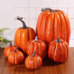 Decorative Flowers 7pcs Artificial Pumpkins Simulation Halloween Pumpkin Thanksgiving Fall Harvest Decoration Crafts Home DIY Ornament